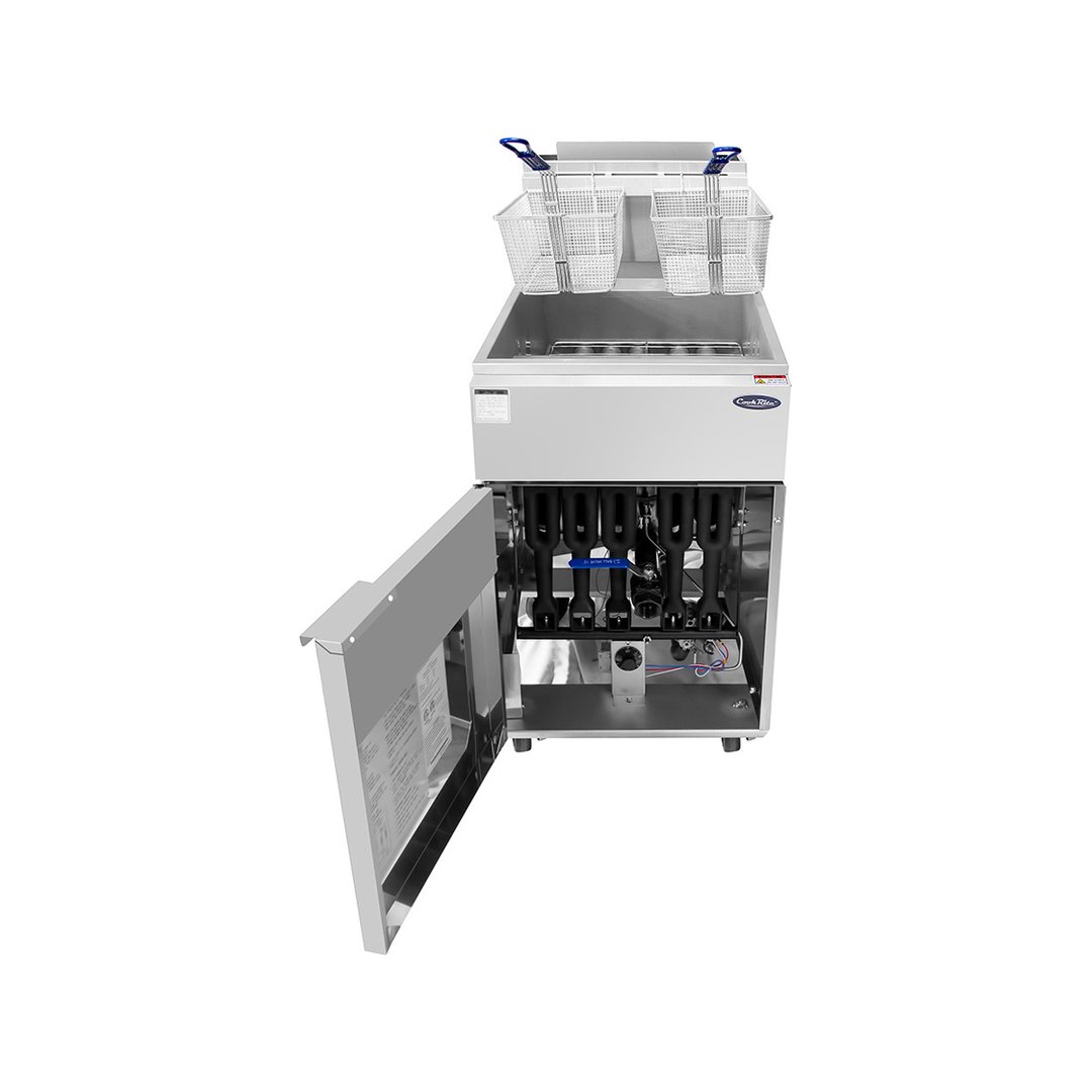 Atosa USA ATFS-75-LP Full Pot Floor Model LP Gas Fryer w/ 75 lbs, (5) Burners, 150.000 BTU