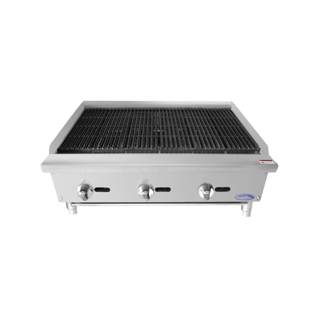 Atosa USA ATRC-36 36" Countertop Gas Radiant Charbroiler w/ (3) Burners, 105.000 BTU