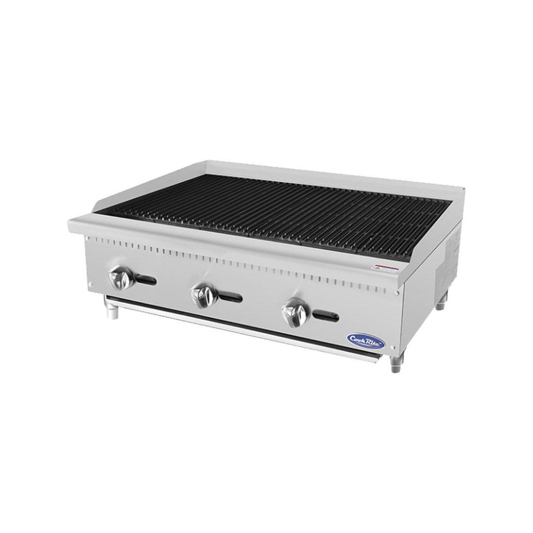 Atosa USA ATRC-36 36" Countertop Gas Radiant Charbroiler w/ (3) Burners, 105.000 BTU