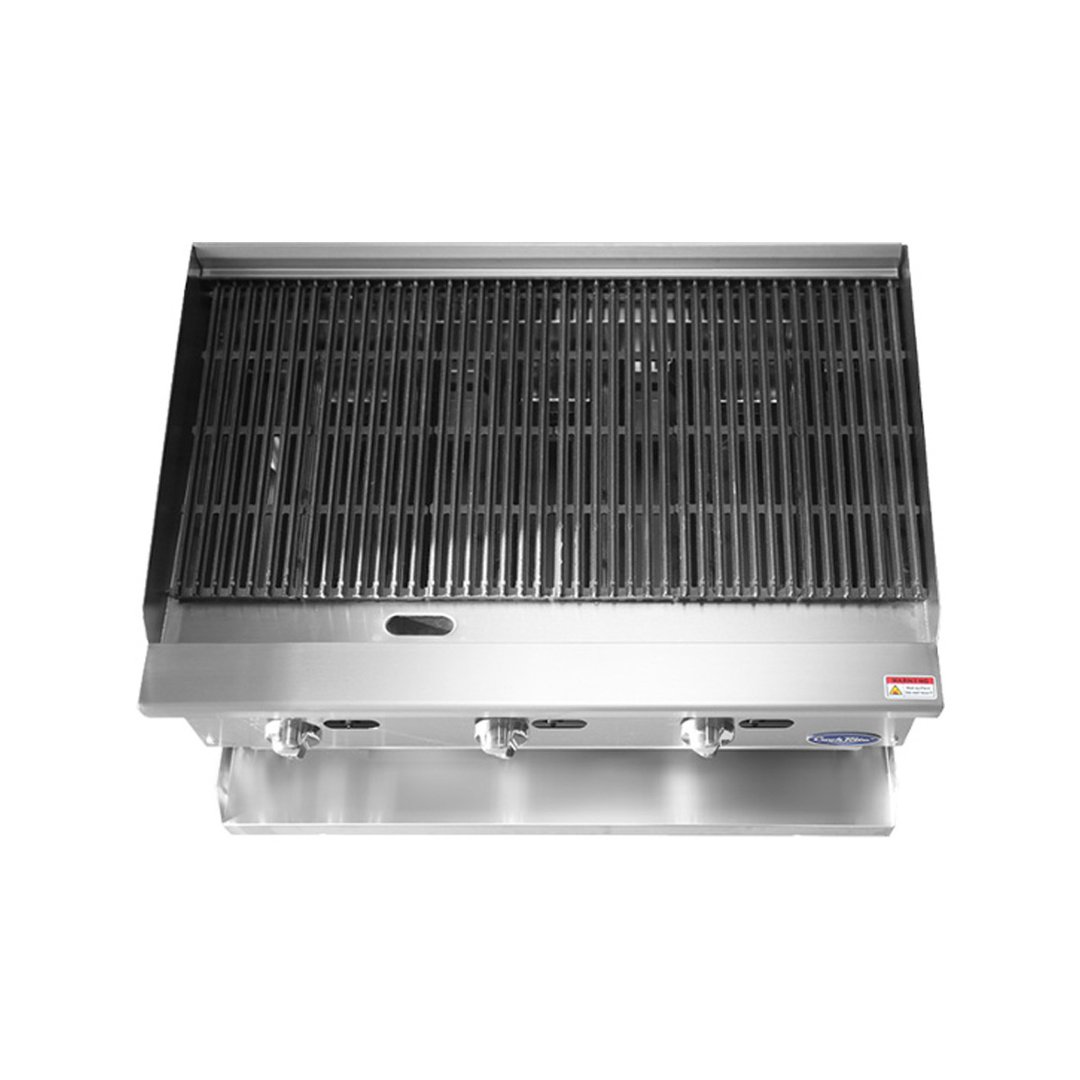 Atosa USA ATRC-36 36" Countertop Gas Radiant Charbroiler w/ (3) Burners, 105.000 BTU