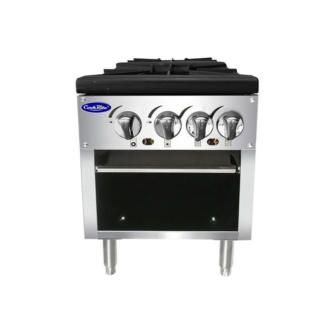 Atosa USA ATSP-18-2 18" Gas Stock Pot Range (Stove) w/ (2) Three Ring Burners, 160.000 BTU