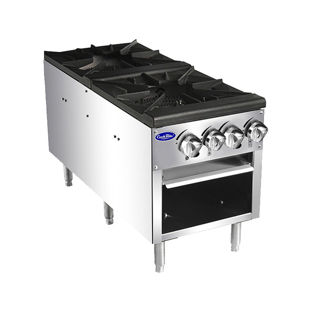 Atosa USA ATSP-18-2 18" Gas Stock Pot Range (Stove) w/ (2) Three Ring Burners, 160.000 BTU