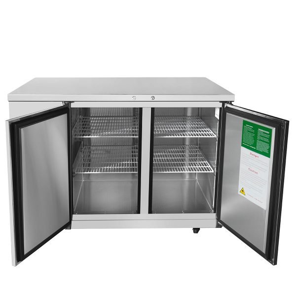 Atosa USA MBB48GR 48" Two Section Back Bar Cooler with Solid Door, 12.9 cu. ft.