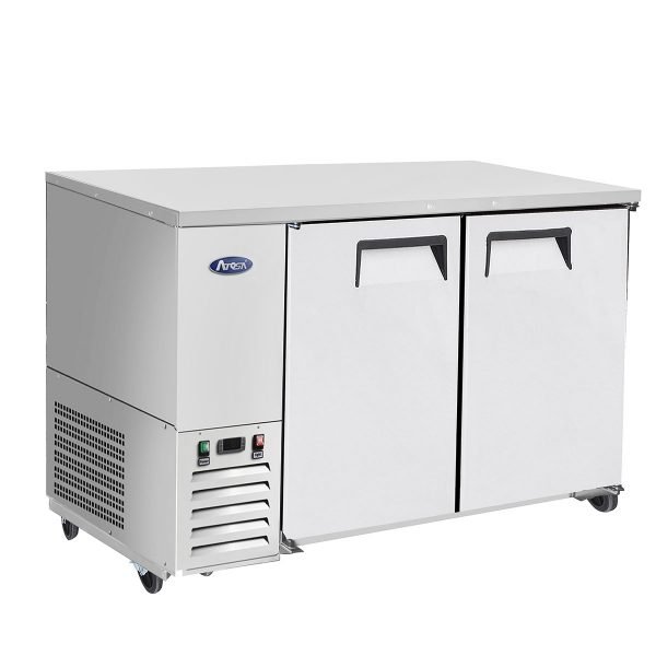 Atosa USA MBB59GR 57" Two Section Back Bar Cooler with Solid Door, 17.3 cu. ft.