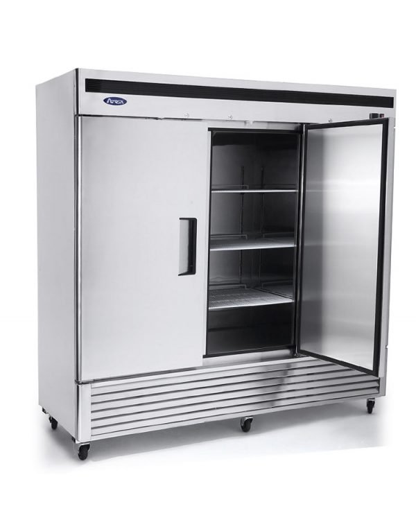 Atosa USA MBF8508GR 81" Three Section Reach-In Refrigerator w/ 3 Solid Door, Bottom Mount, Stainless Steel, 68 cu. ft.