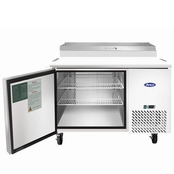 Atosa USA MPF8201GR 44" One Section Refrigerated Pizza Prep Table w/ 1 Door, 9.7 cu. ft.