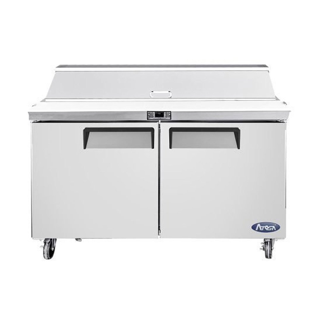 Atosa USA MSF8302GR 48" Two Section Sandwich/Salad Prep Table w/ 2 Doors, 12 Pans, 13.4 cu. ft.