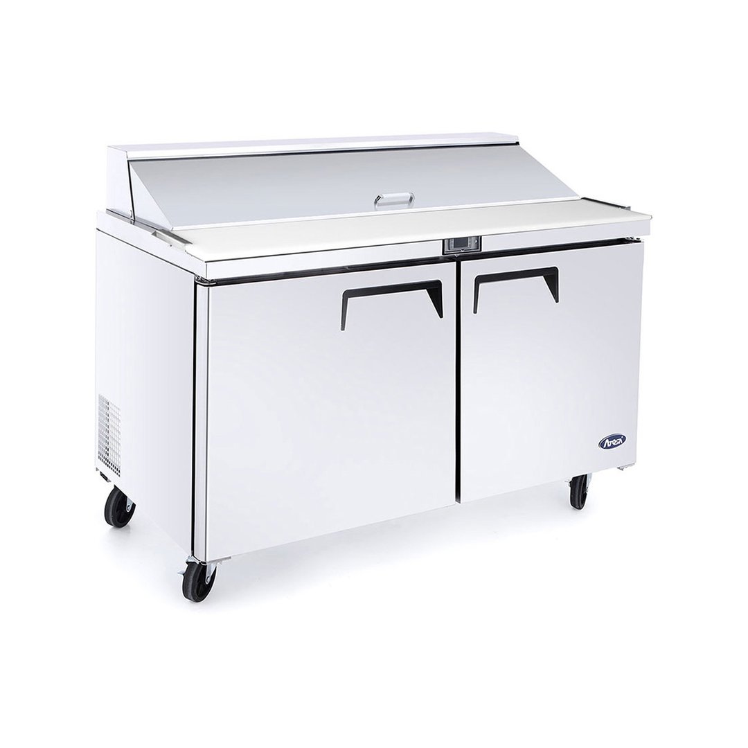 Atosa USA MSF8302GR 48" Two Section Sandwich/Salad Prep Table w/ 2 Doors, 12 Pans, 13.4 cu. ft.