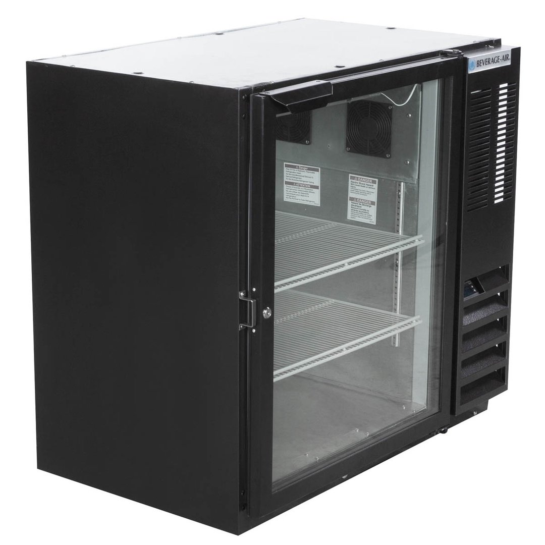 Beverage Air BB36HC-1-G-B 36" One Section Back Bar Cooler with Glass Door, 8.36 cu. ft.
