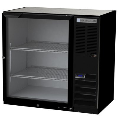 Beverage Air BB36HC-1-G-B 36" One Section Back Bar Cooler with Glass Door, 8.36 cu. ft.
