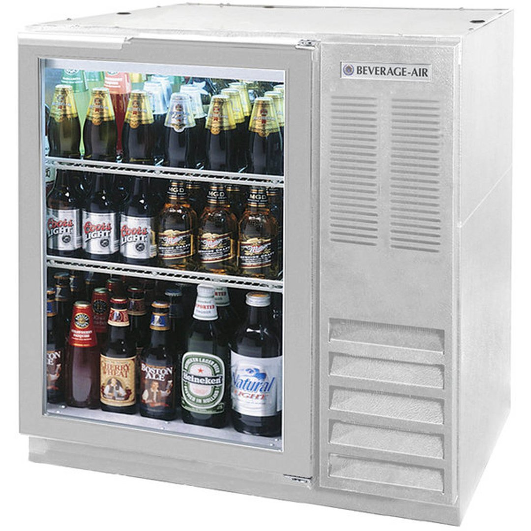 Beverage Air BB36HC-1-G-S 36" 1 Section Black Back Bar Cooler with Glass Door