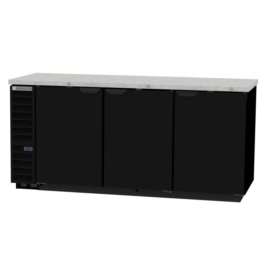 Beverage Air BB78HC-1-B 79" 3 Section Back Bar Refrigerator with Solid Door