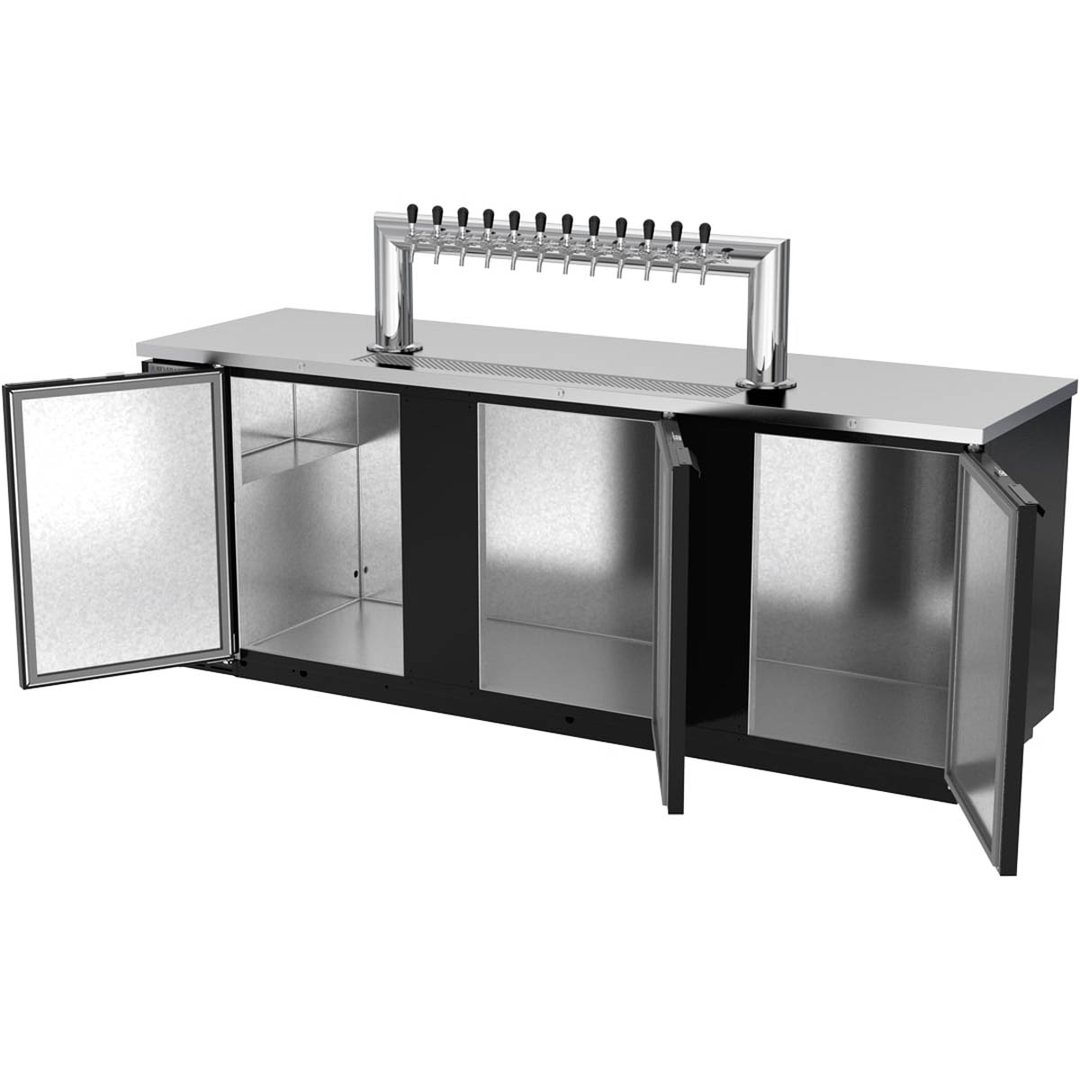 Beverage Air DD94HC-1-B-12T 95" Draft Beer Cooler w/ 5 Kegs, 37.82 cu. ft., 12 Taps