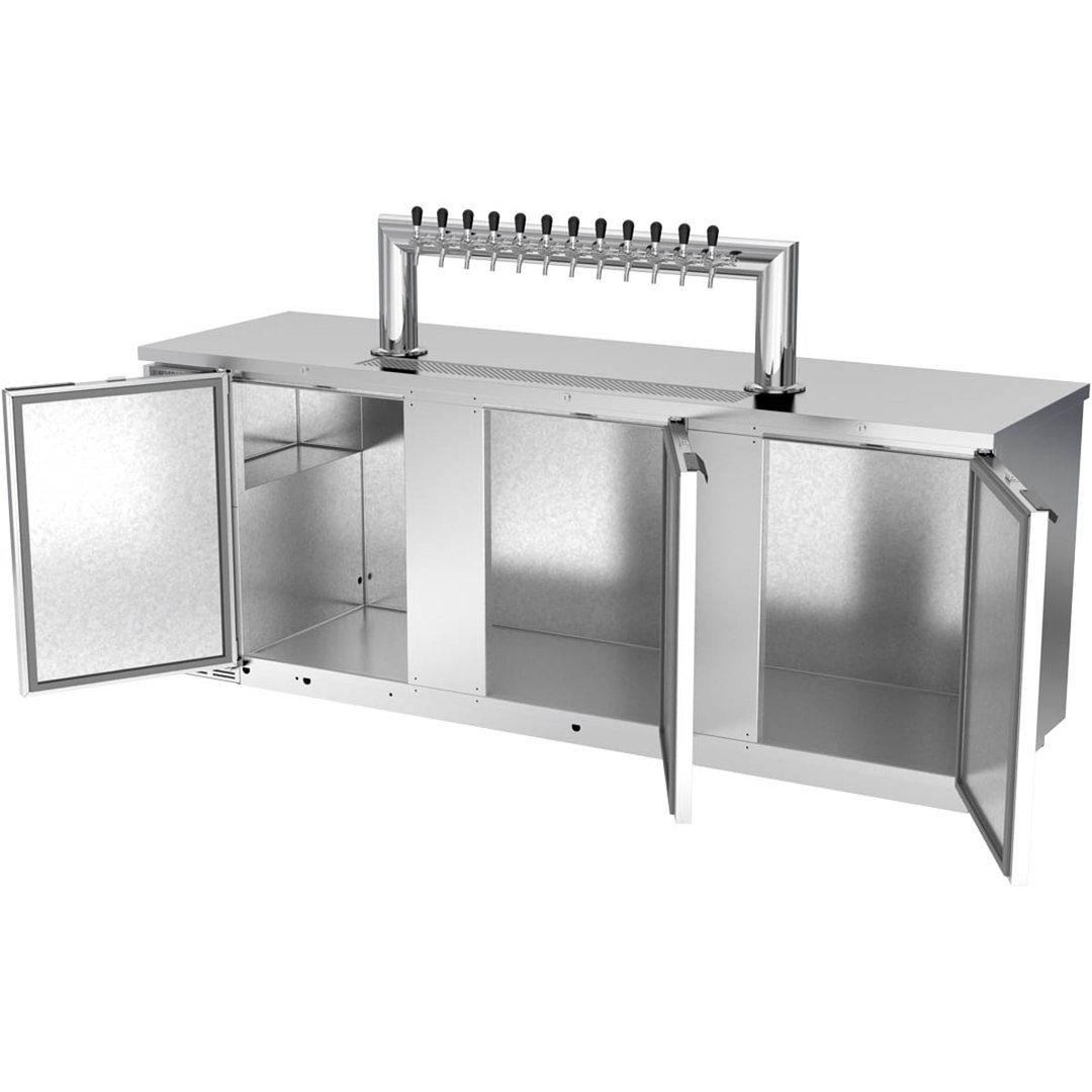 Beverage Air DD94HC-1-S-12T 95" Draft Beer Cooler w/ 5 Kegs, 37.82 cu. ft., 12 Taps