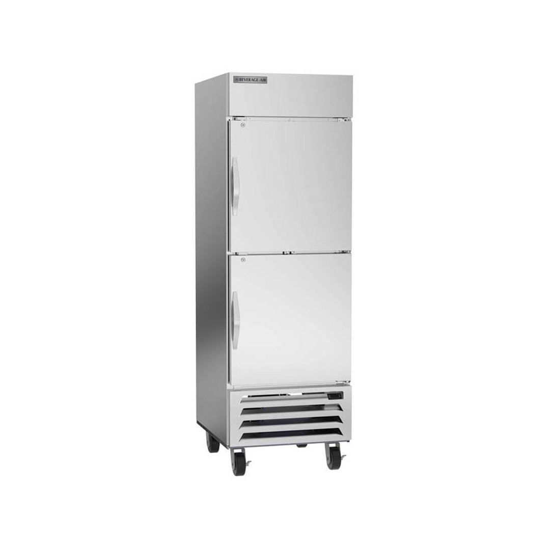 Beverage Air HBF23HC-1-HS 27" One Section Reach-In Freezer w/ 2 Half Solid Doors, Stainless Steel, 23 cu. ft.