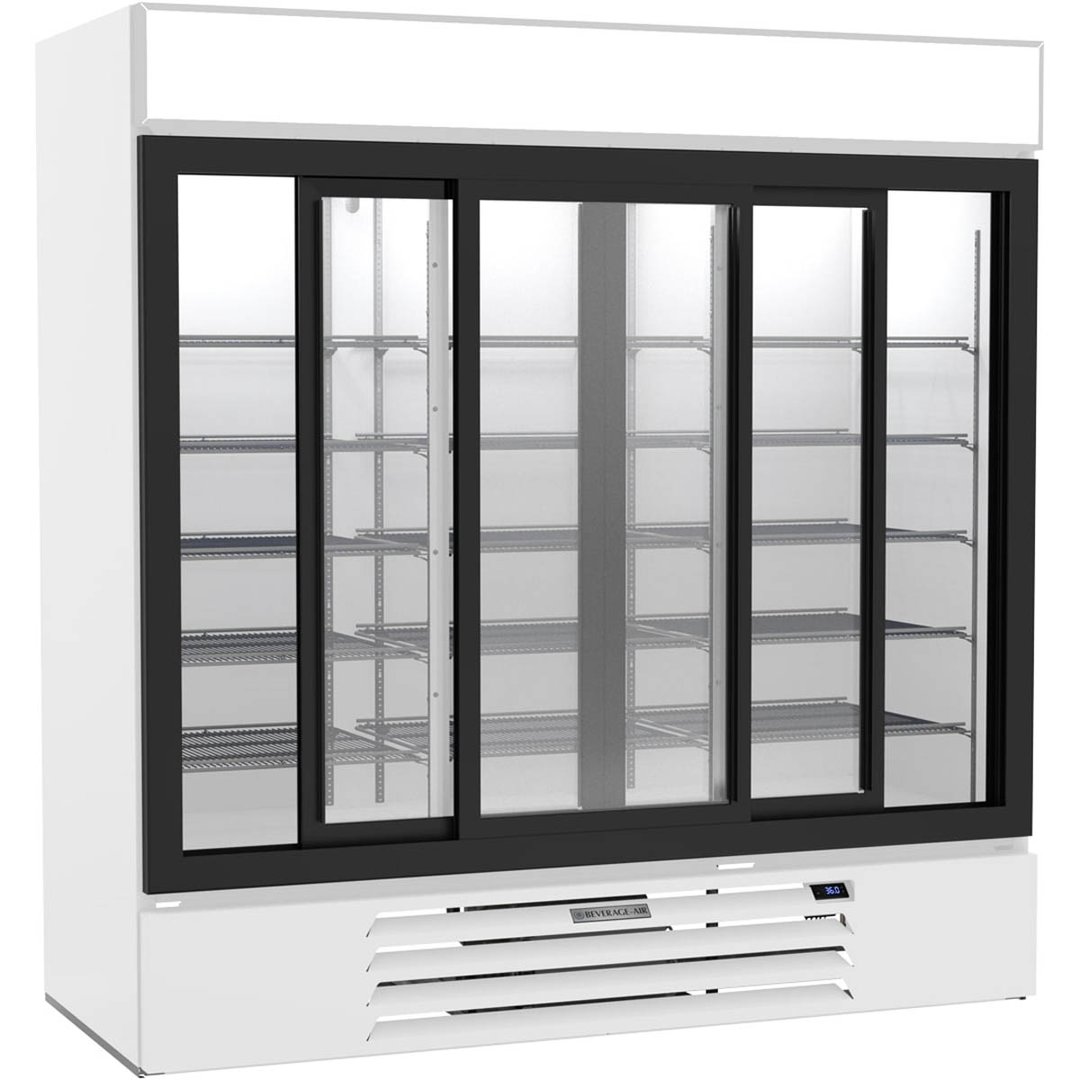 Beverage Air MMR66HC-1-W 75" Three Glass Door Merchandiser Refrigerator in White, 64.4 cu. ft.