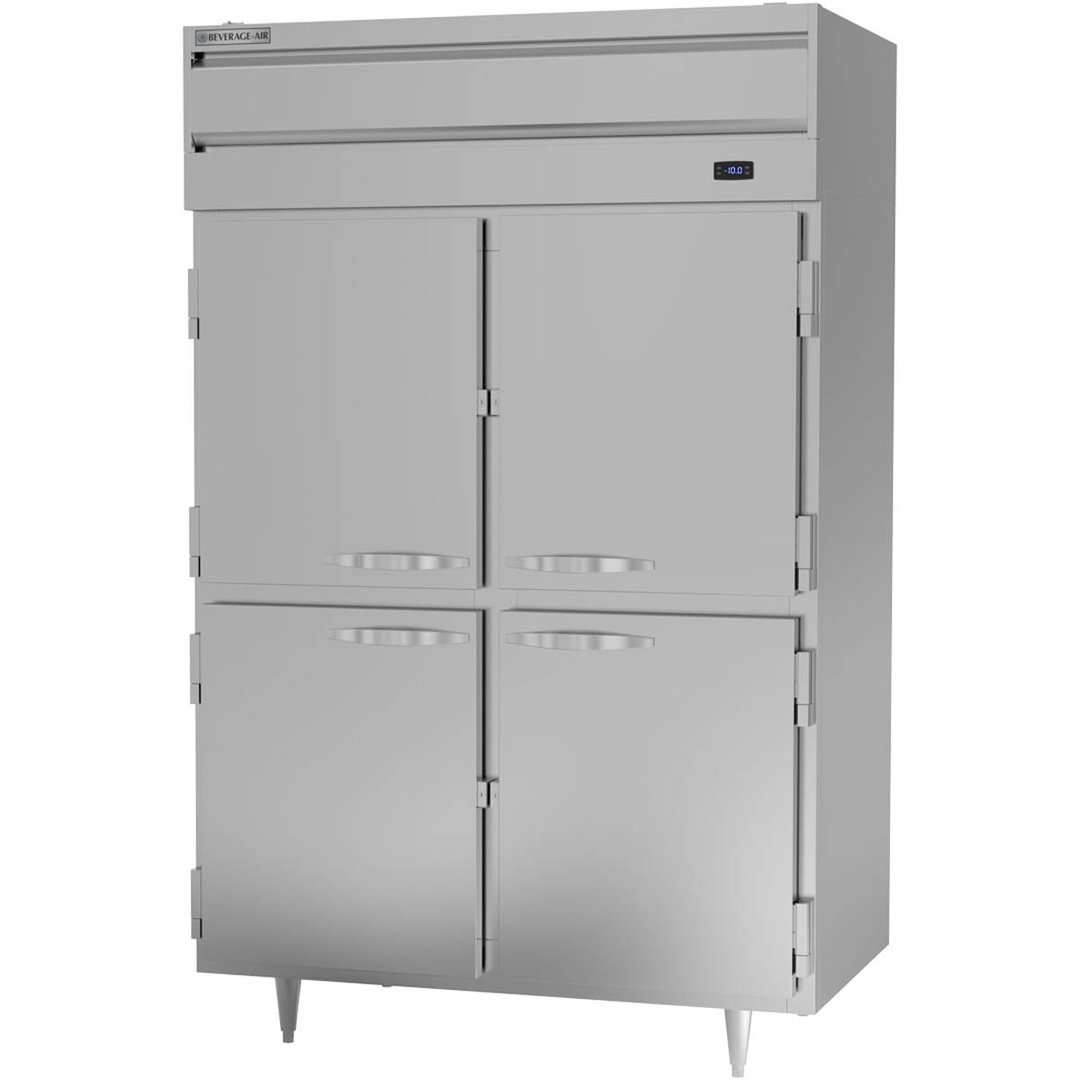 Beverage Air PF2HC-1AHS 52" Two Section Reach-In Freezer w/ 4 Half Solid Doors, Aluminum Interior, 45 cu. ft.