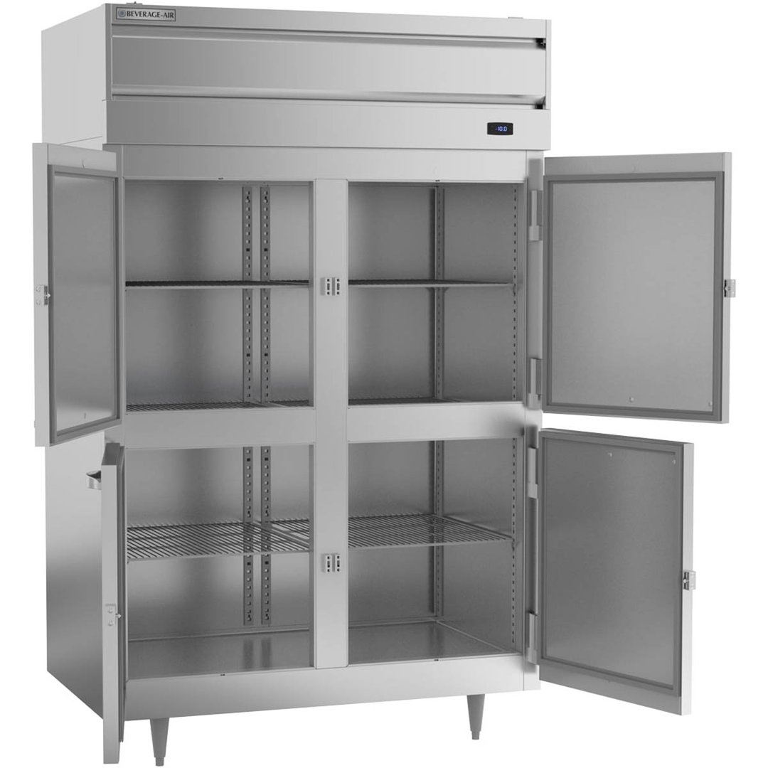 Beverage Air PF2HC-1AHS 52" Two Section Reach-In Freezer w/ 4 Half Solid Doors, Aluminum Interior, 45 cu. ft.