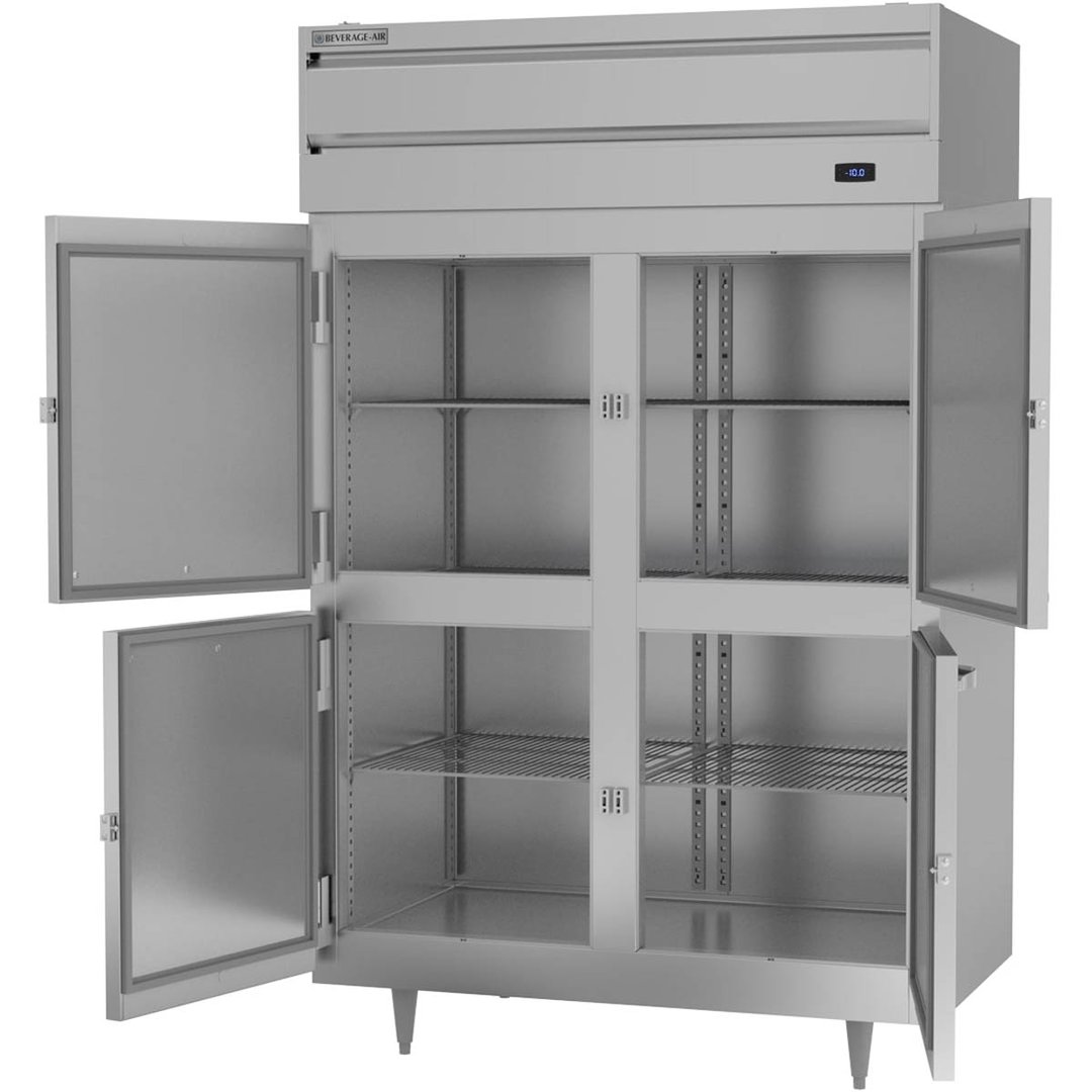 Beverage Air PF2HC-1AHS 52" Two Section Reach-In Freezer w/ 4 Half Solid Doors, Aluminum Interior, 45 cu. ft.