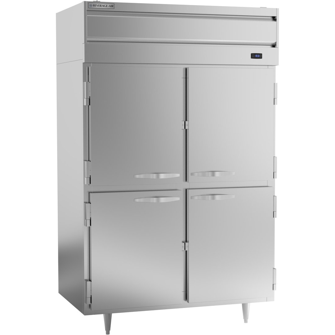 Beverage Air PF2HC-1AHS 52" Two Section Reach-In Freezer w/ 4 Half Solid Doors, Aluminum Interior, 45 cu. ft.