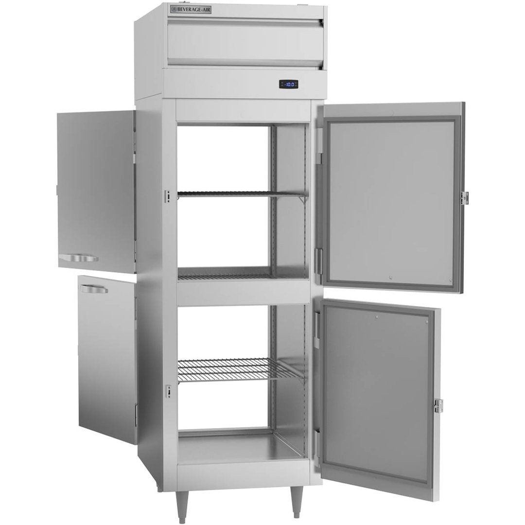 Beverage Air PFD1HC-1AHS 27" One Section Pass-Thru Freezer w/ 4 Solid Half Doors, 23 cu. ft.