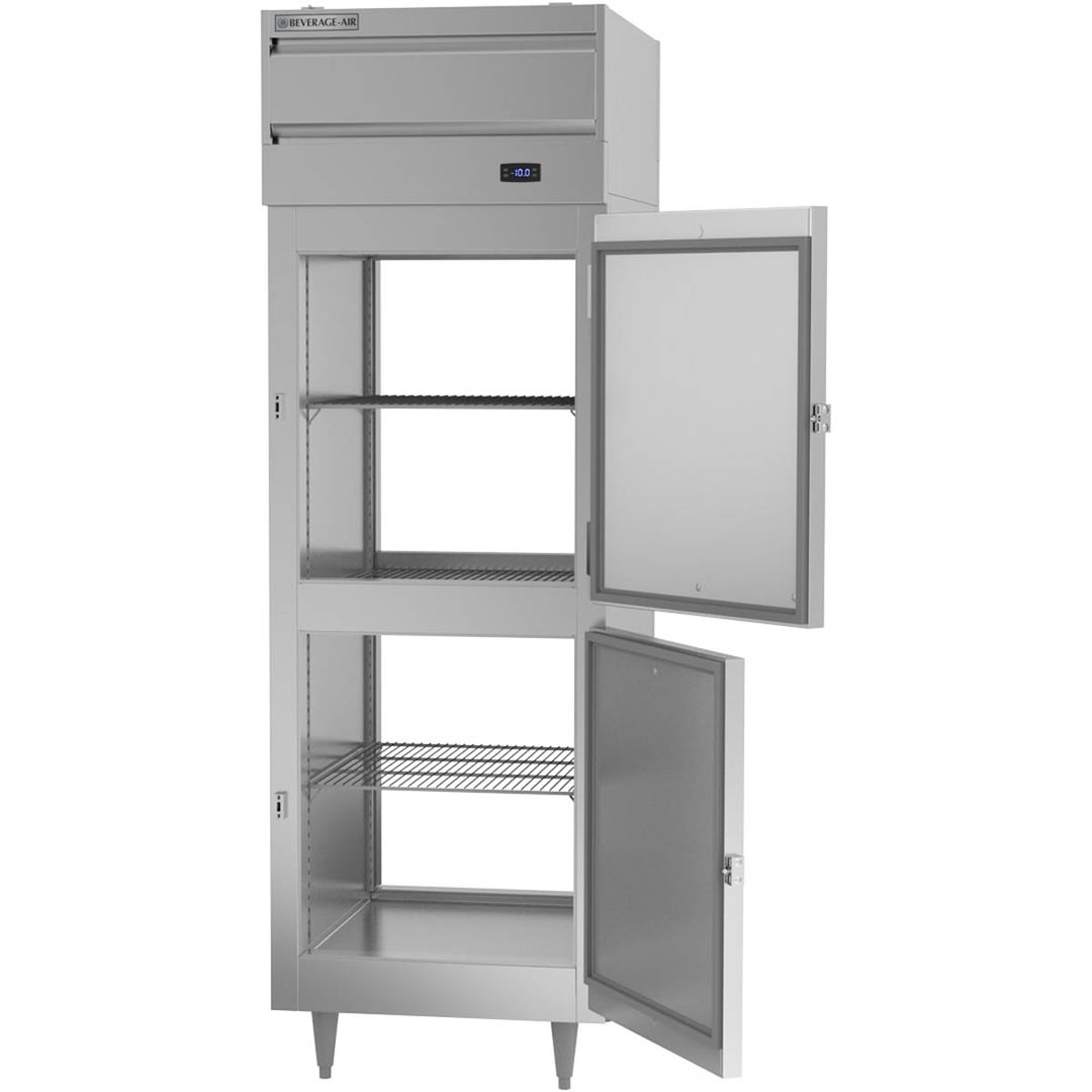 Beverage Air PFD1HC-1AHS 27" One Section Pass-Thru Freezer w/ 4 Solid Half Doors, 23 cu. ft.