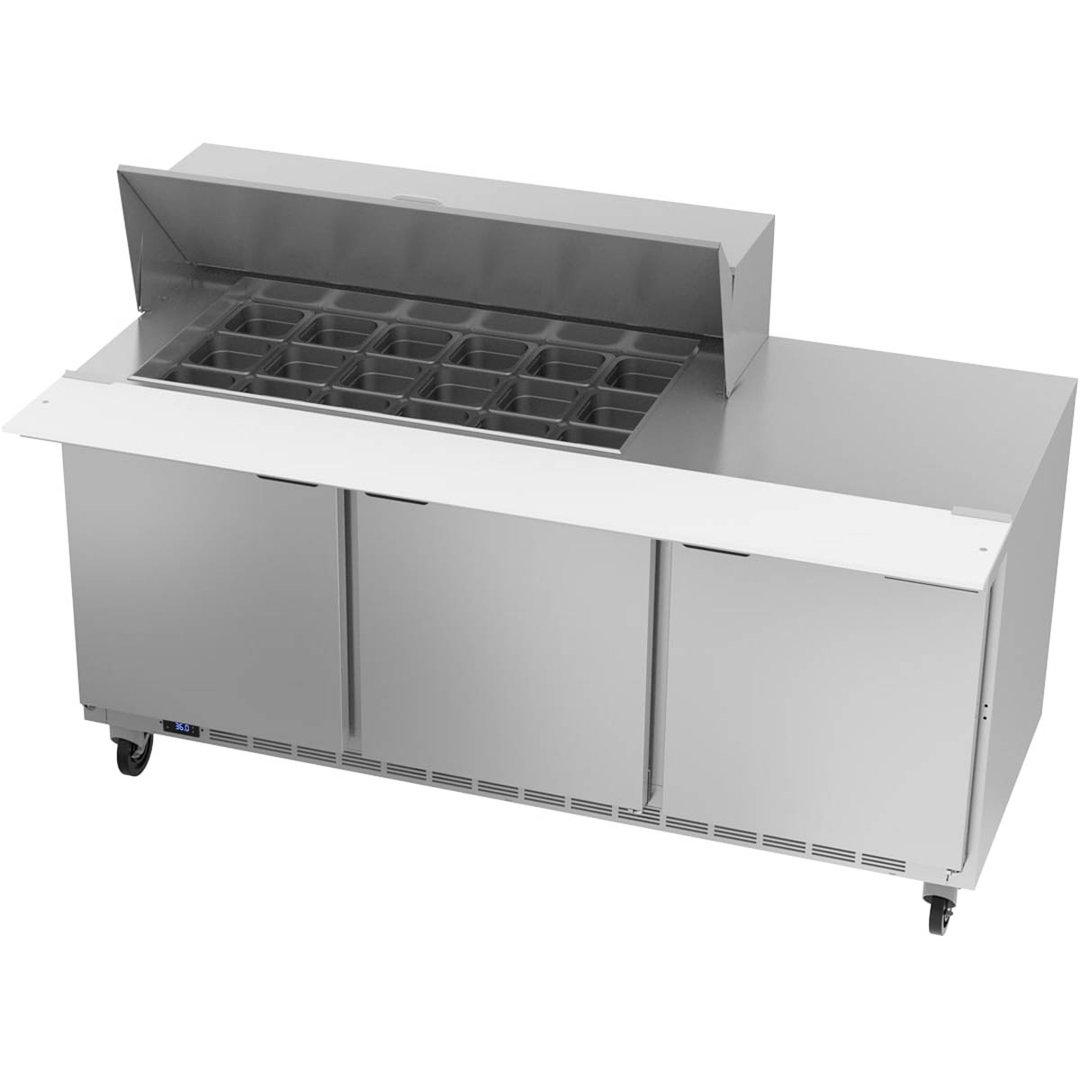 Beverage Air SPE72HC-18M 72" Mega Top Sandwich / Salad Prep Table w/ 3 Doors, 18 Pans, 20 cu. ft.
