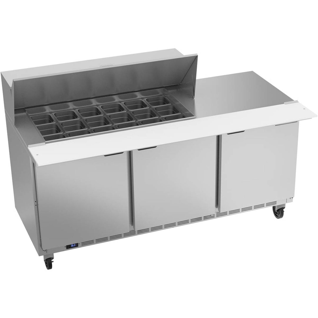 Beverage Air SPE72HC-18M 72" Mega Top Sandwich / Salad Prep Table w/ 3 Doors, 18 Pans, 20 cu. ft.