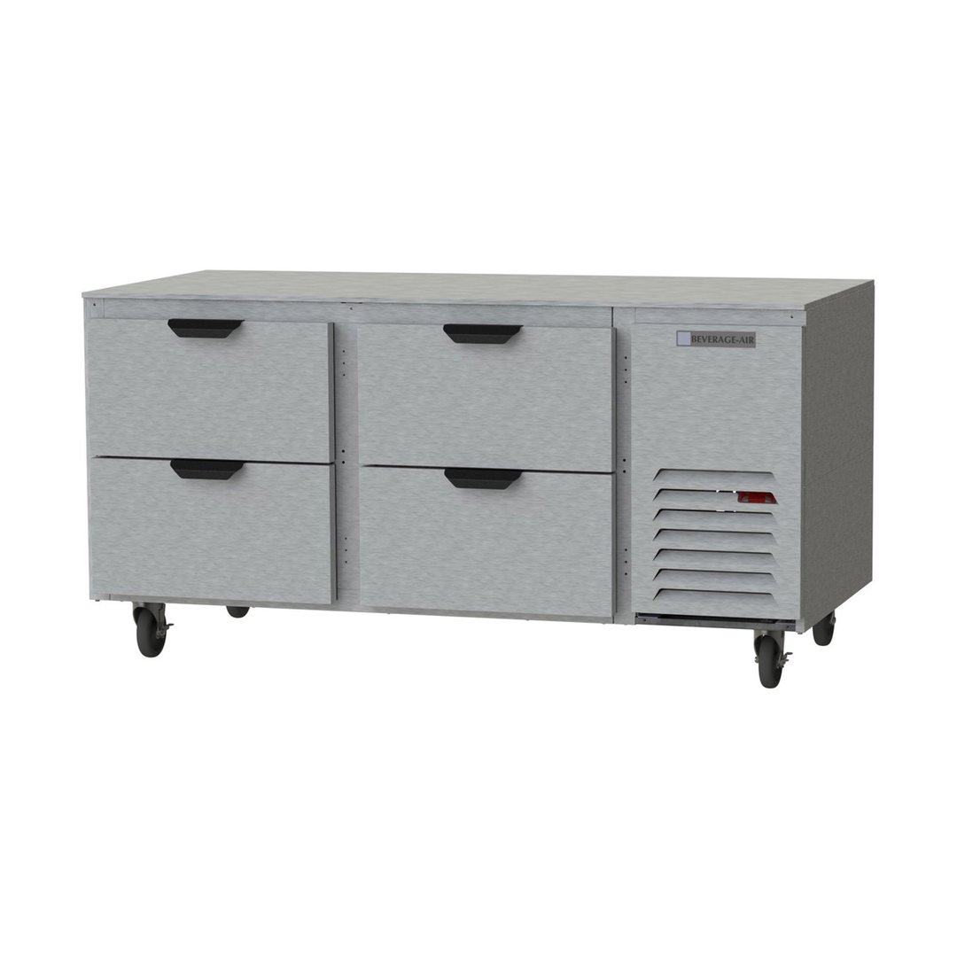 Beverage Air UCRD67AHC-4 67" Two Section Undercounter Refrigerator w/ 4 Drawers, 19 cu. ft.