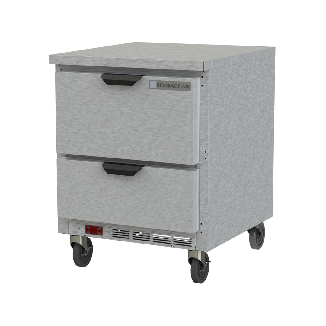 Beverage Air WTRD27AHC-2-FLT 27" 1-Section Worktop Refrigerator w/ 2 Drawers, 6.13 cu. ft.