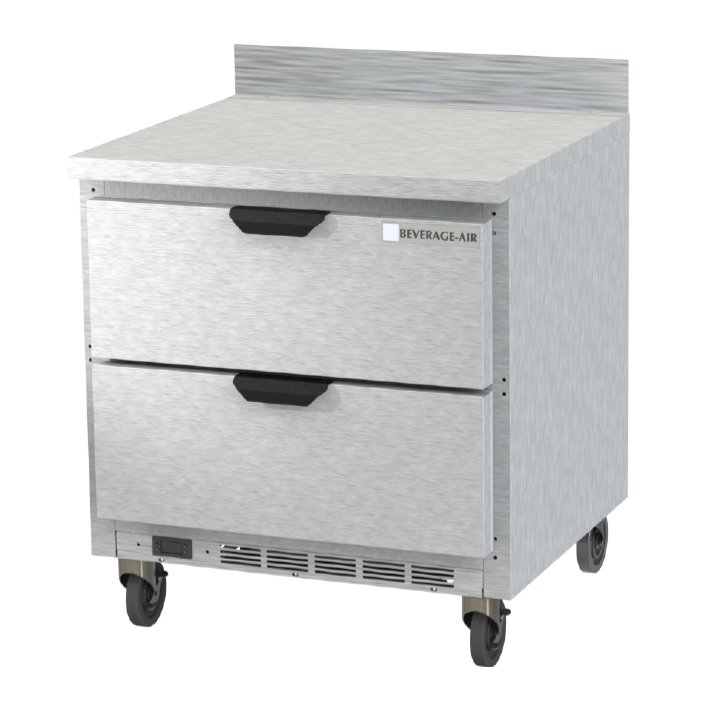 Beverage Air WTRD32AHC-2 32" 1-Section Worktop Refrigerator w/ 2 Drawers, 7.2 cu. ft.