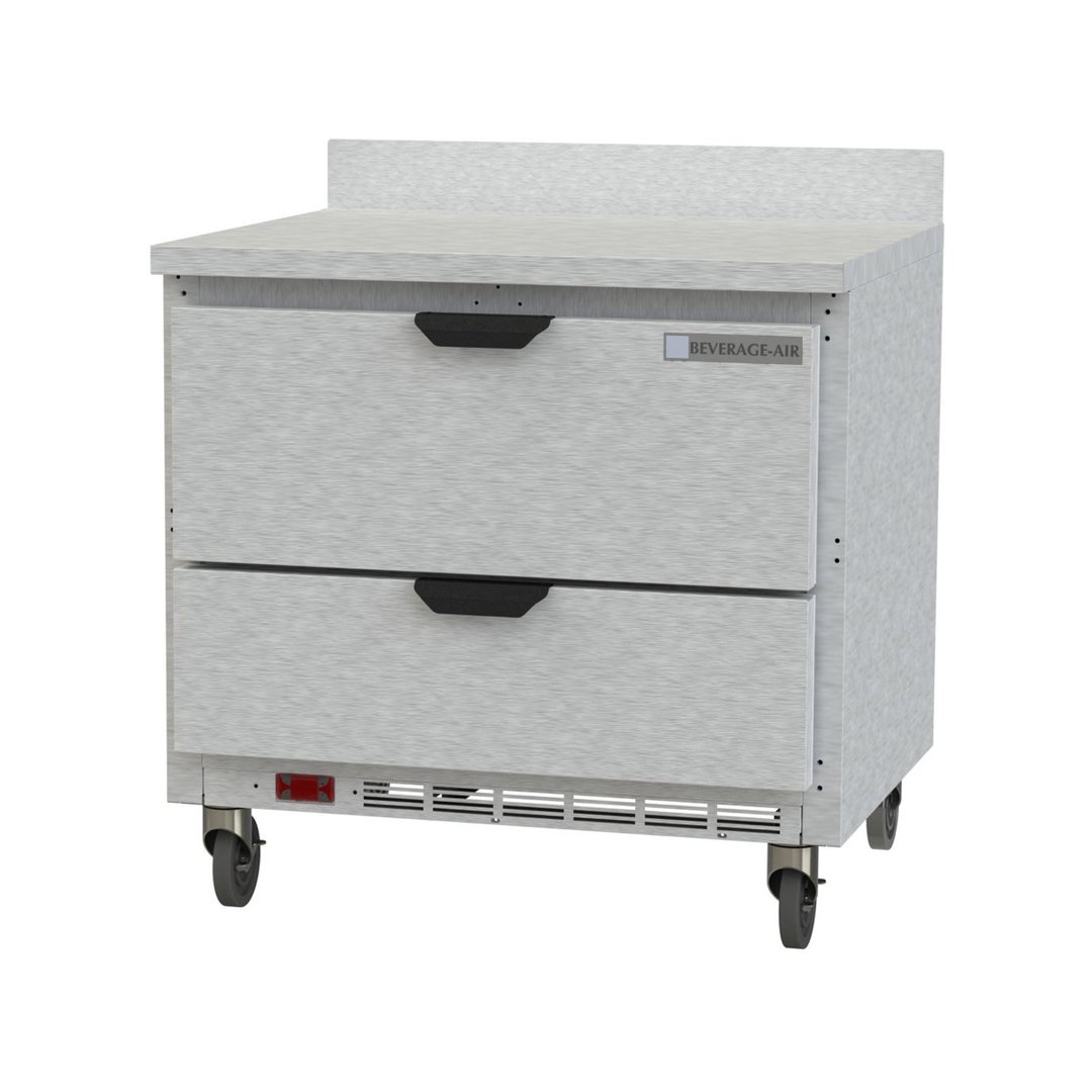 Beverage Air WTRD36AHC-2 36" 1-Section Worktop Refrigerator w/ 2 Drawers, 8.5 cu. ft.