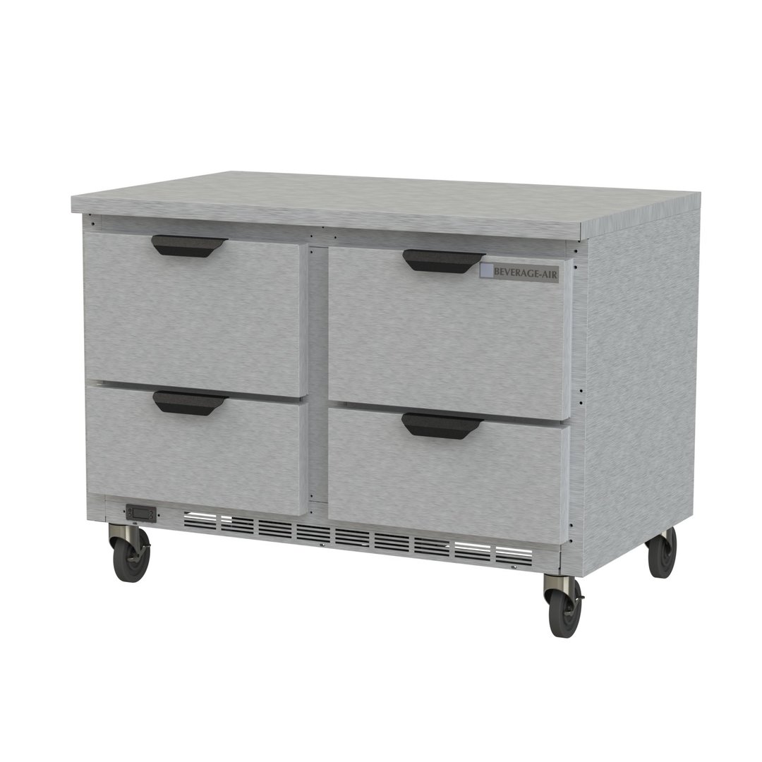 Beverage Air WTRD48AHC-4-FLT 48" 2-Section Worktop Refrigerator w/ 4 Drawers, 11.82 cu. ft.
