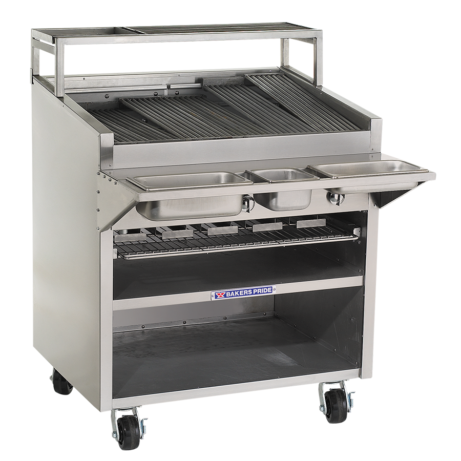 Bakers Pride F-36RS 36" Floor Model Gas Radiant Charbroiler w/ Cabinet Base, 105.000 BTU