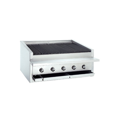 Bakers Pride L-36RS 36" Low Profile Countertop Gas Radiant Charbroiler w/ (7) Burners, 105.000 BTU