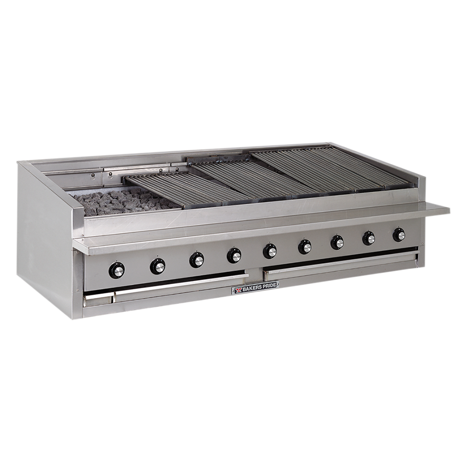 Bakers Pride L-72RS-R 72" Low Profile Countertop Gas Radiant Charbroiler w/ (16) Burners, 240.000 BTU