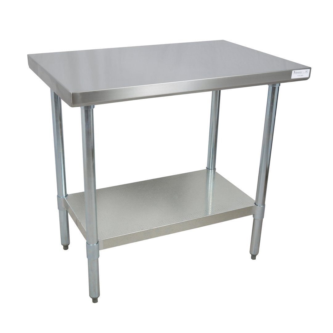 BK Resources QVT-6036 60" Stainless Steel Top 54" - 62" Work Table