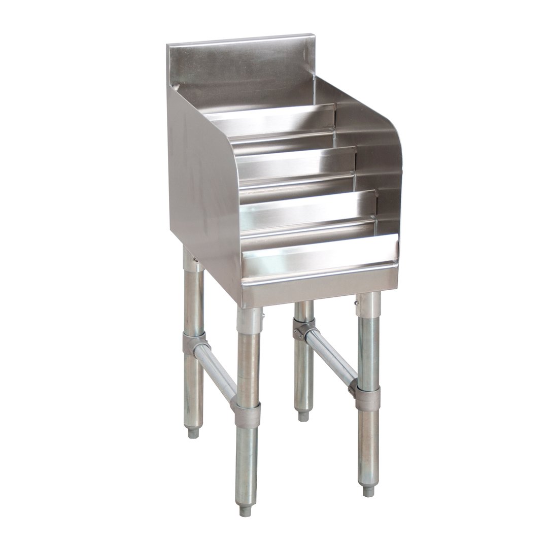 BK Resources UB4-21-LD12 12"W Underbar Liquor Bottle Display Unit, (13) bottle capacity