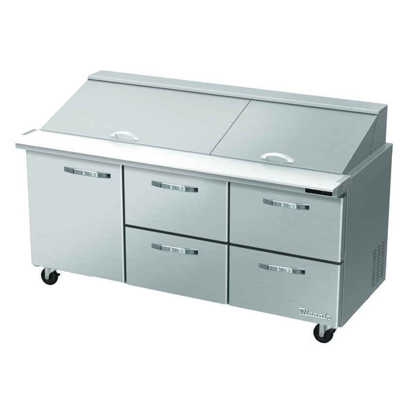 Blue Air BLMT72-D4RM-HC 72" Mega Top Sandwich Prep Table w/ 4 Drawers & 1 Door, 30 Pans