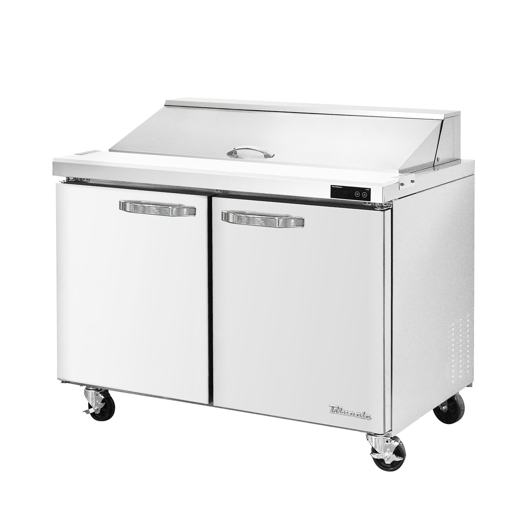 Blue Air BLPT48-HC 48" Two Section Sandwich & Salad Prep Table w/ 2 Doors, 12 pans, 13 cu. ft.