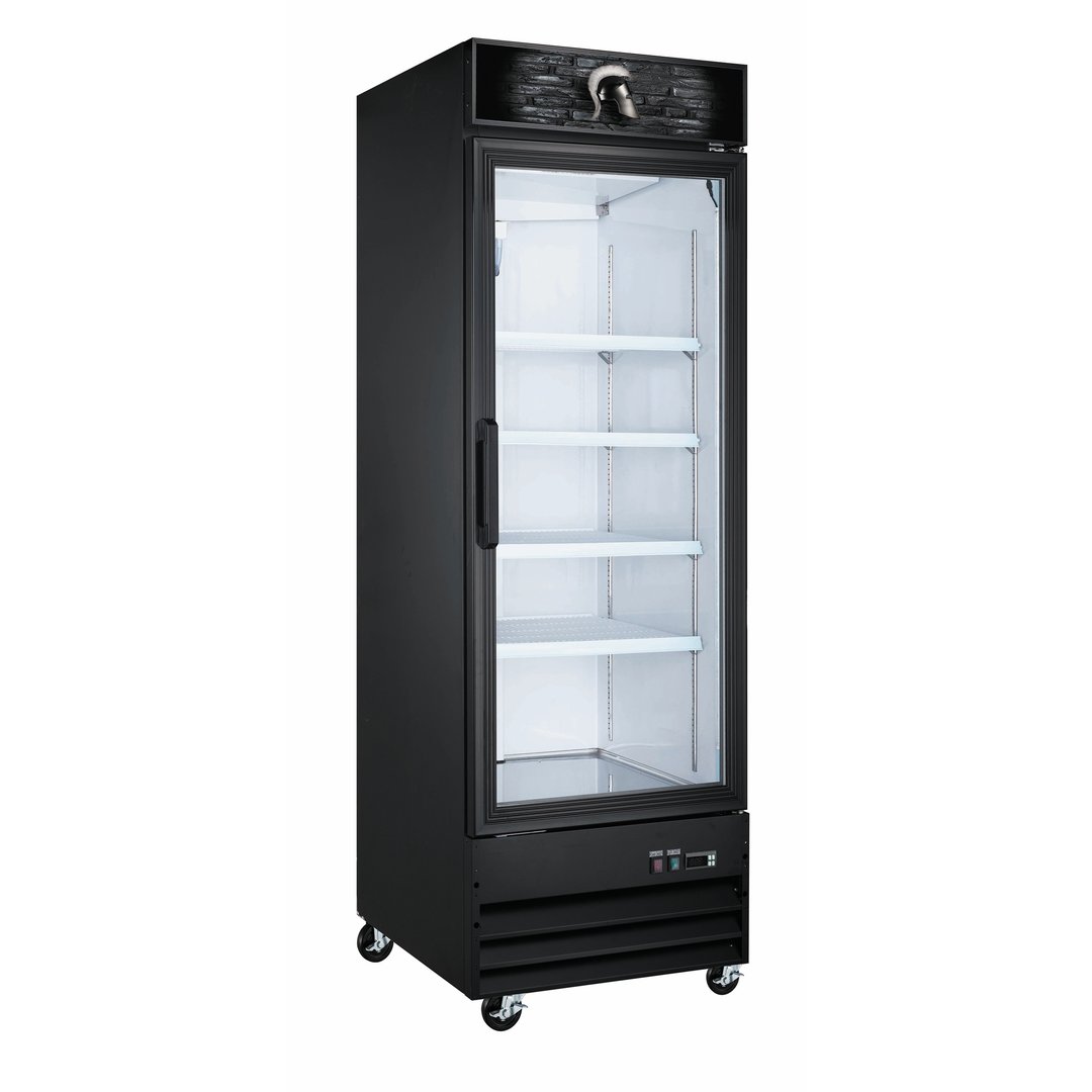 Bison Refrig BGF-26 27" 1 Glass Door Freezer Merchandiser in Black, 13 cu. ft.