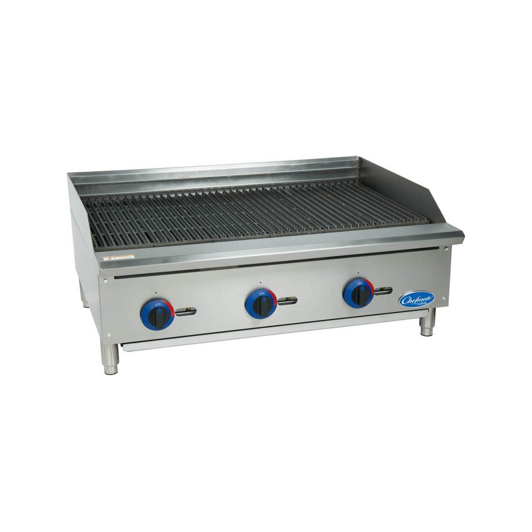 Globe C36CB-SR 36" Chefmate® Countertop Gas Radiant Charbroiler w/ (3) Burners, 105.000 BTU