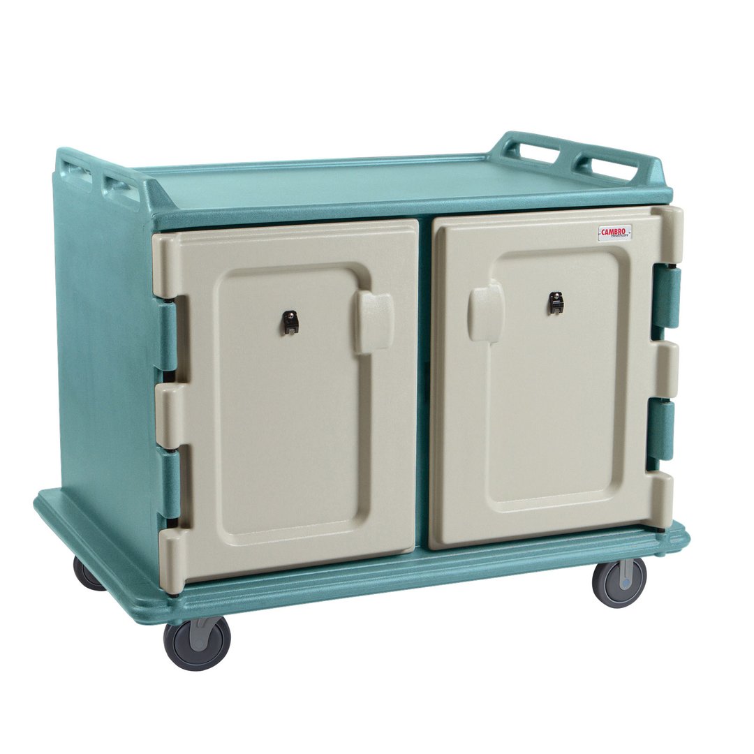 Cambro MDC1418S20401 Slate Blue 20 Tray Insulated Meal Delivery Cart w/ 2 Compartments