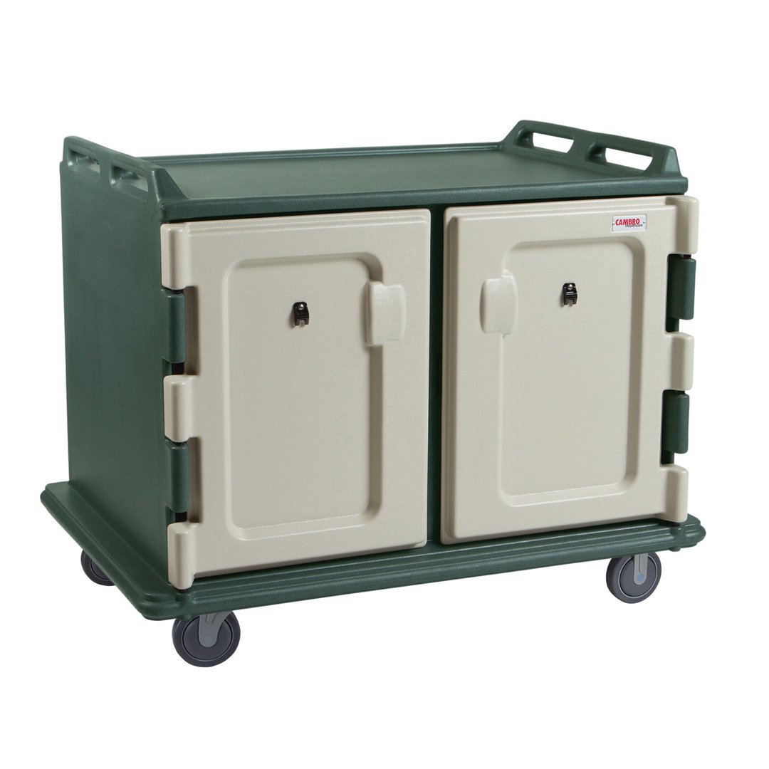Cambro MDC1520S20192 Granite Green 20 Tray Meal Delivery Cart for 15" x 20" Trays