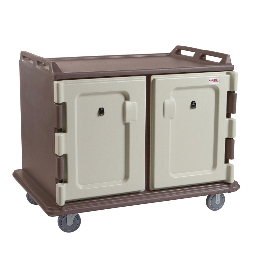 Cambro MDC1520S20194 Granite Sand 20 Tray Meal Delivery Cart for 15" x 20" Trays