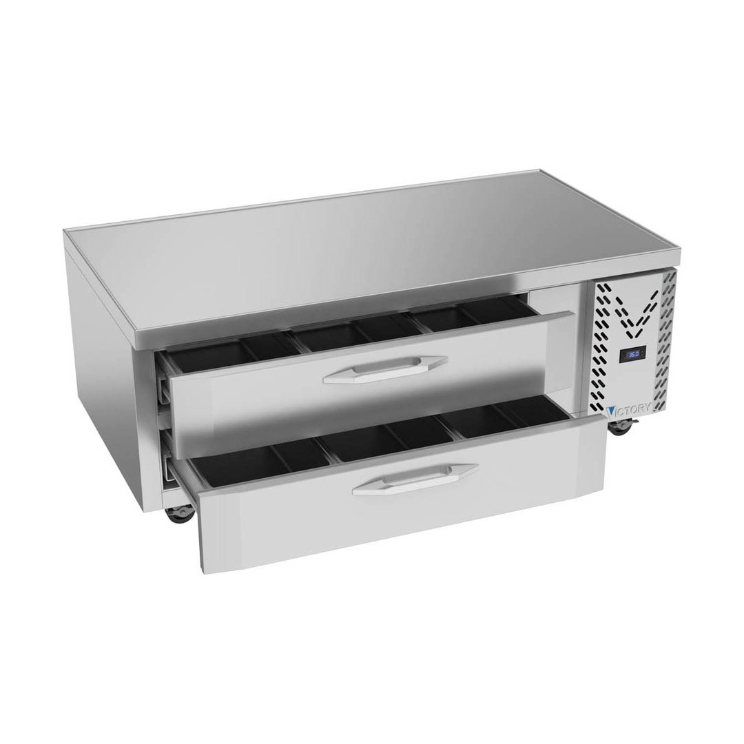 Victory CBR60HC-1 60" 2 Drawers Refrigerated Chef Base, Flat Top, 11.55 cu. ft.