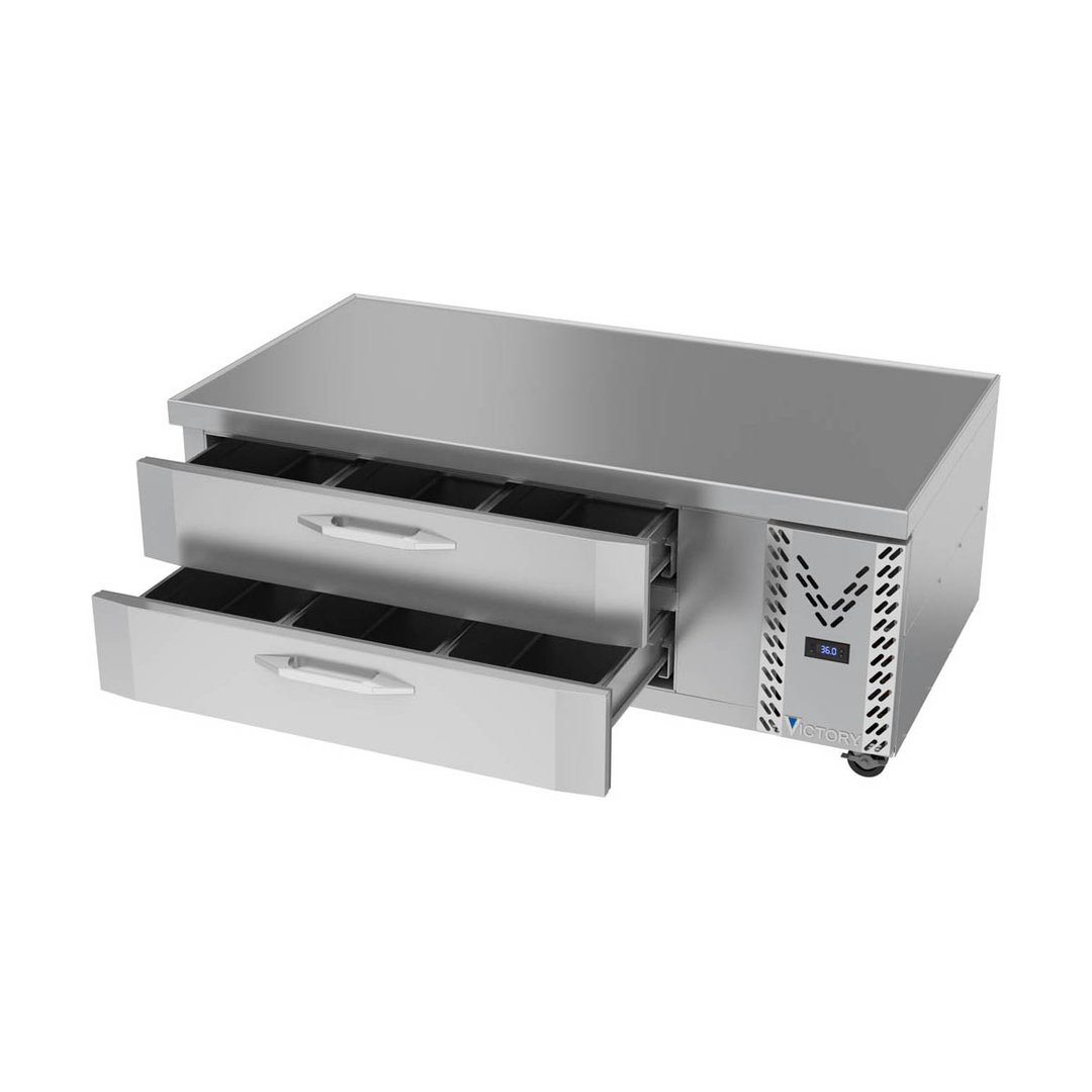 Victory CBR60HC-1 60" 2 Drawers Refrigerated Chef Base, Flat Top, 11.55 cu. ft.