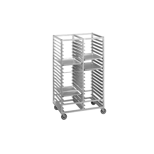 Channel 420A6 54 Pan Side Load Double Section Aluminum Cafeteria Tray Rack