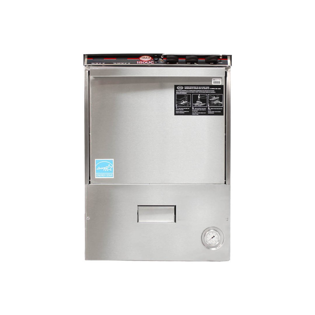 CMA Dishmachines 180UC W/DISPENSERS 24" Undercounter Dishwasher,30 Racks/Hr-18 Gal/Hr-High Temp w/Booster