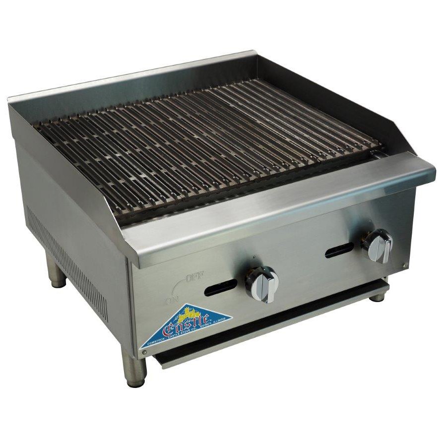 Comstock-Castle CCELB48 48" Countertop Gas Lava Rock Charbroiler w/ (4) Burners, 120.000 BTU